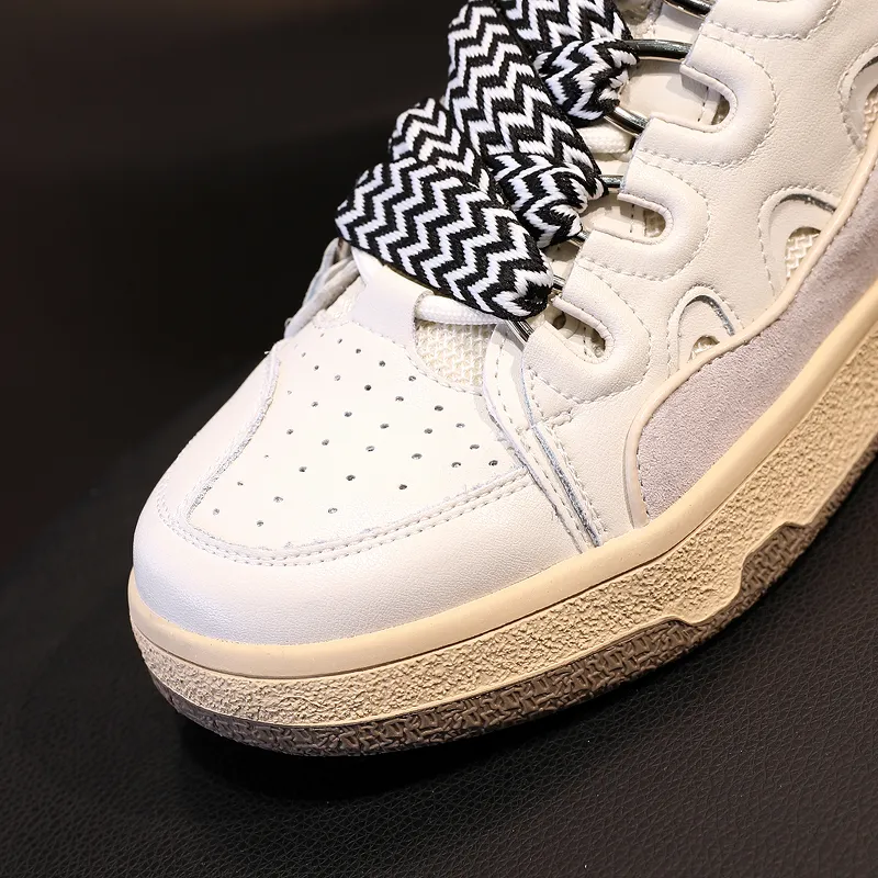 Fashion Women's Chunky Platform Sneaker / Retro Genuine Leather Shoes with Mixed Colors