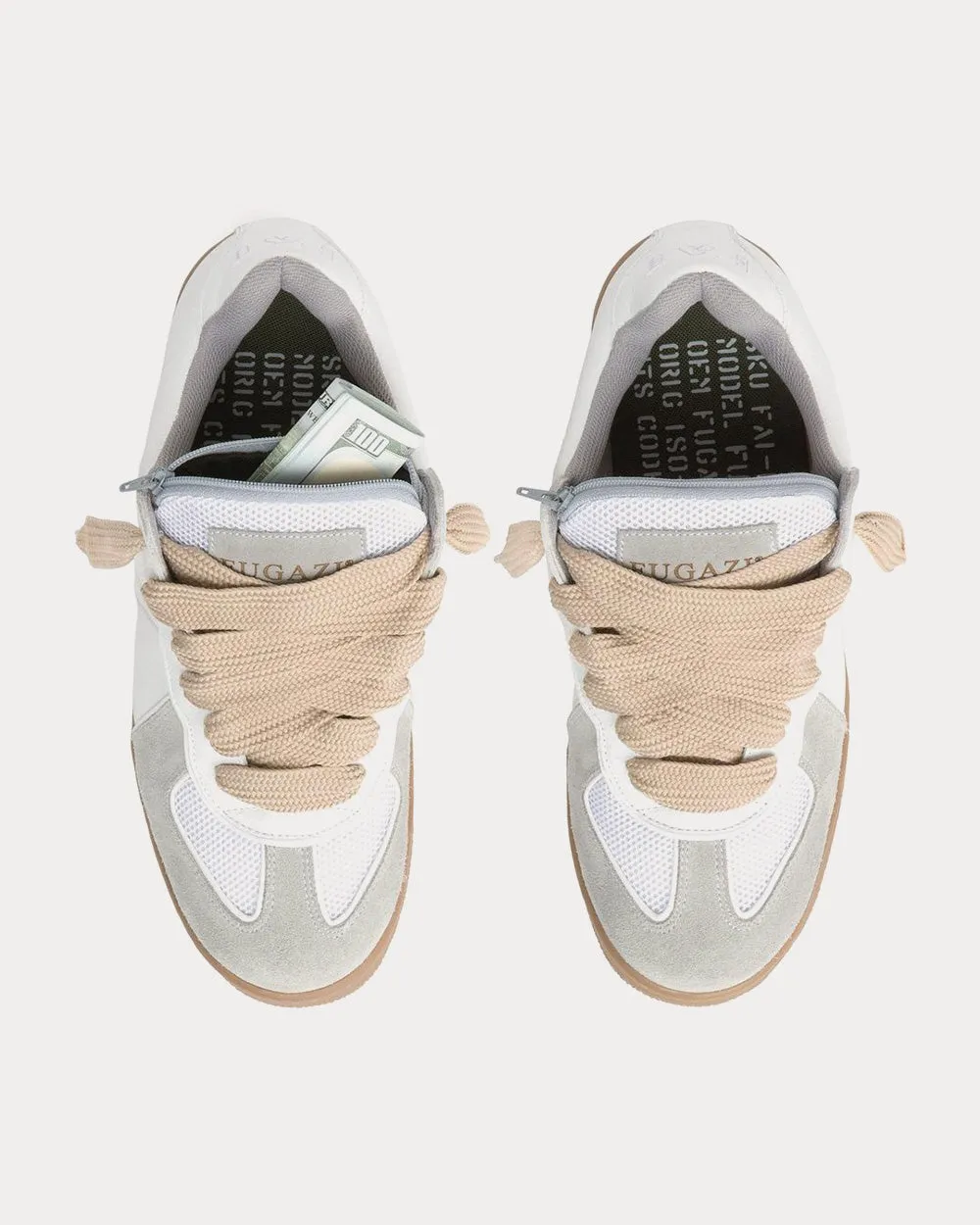 FATs White / Grey Low Top Sneakers