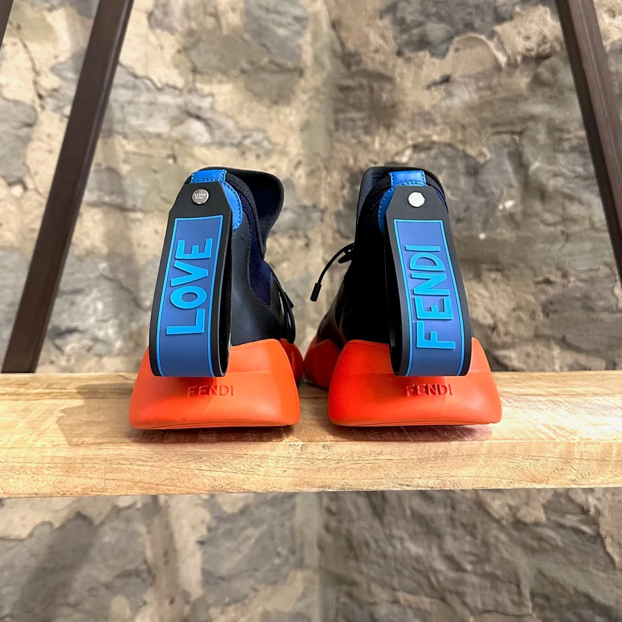 Fendi Navy Blue "Love Fendi" Sock Sneakers