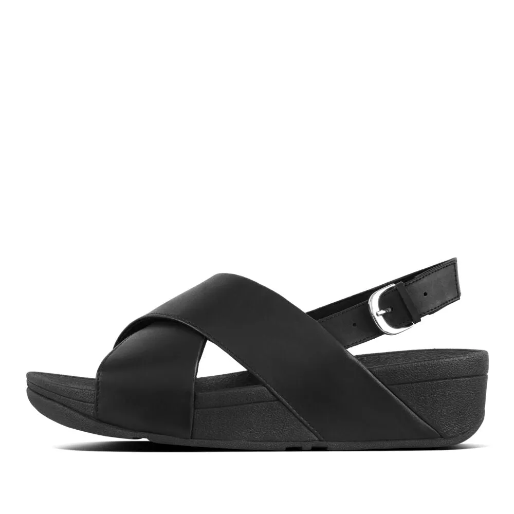 FitFlop Lulu Leather Cross Backstrap Sandals - Black
