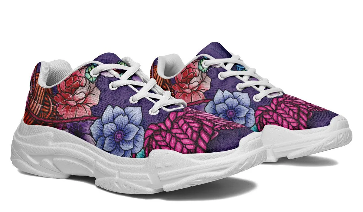 Floral Knitting Chunky Sneakers