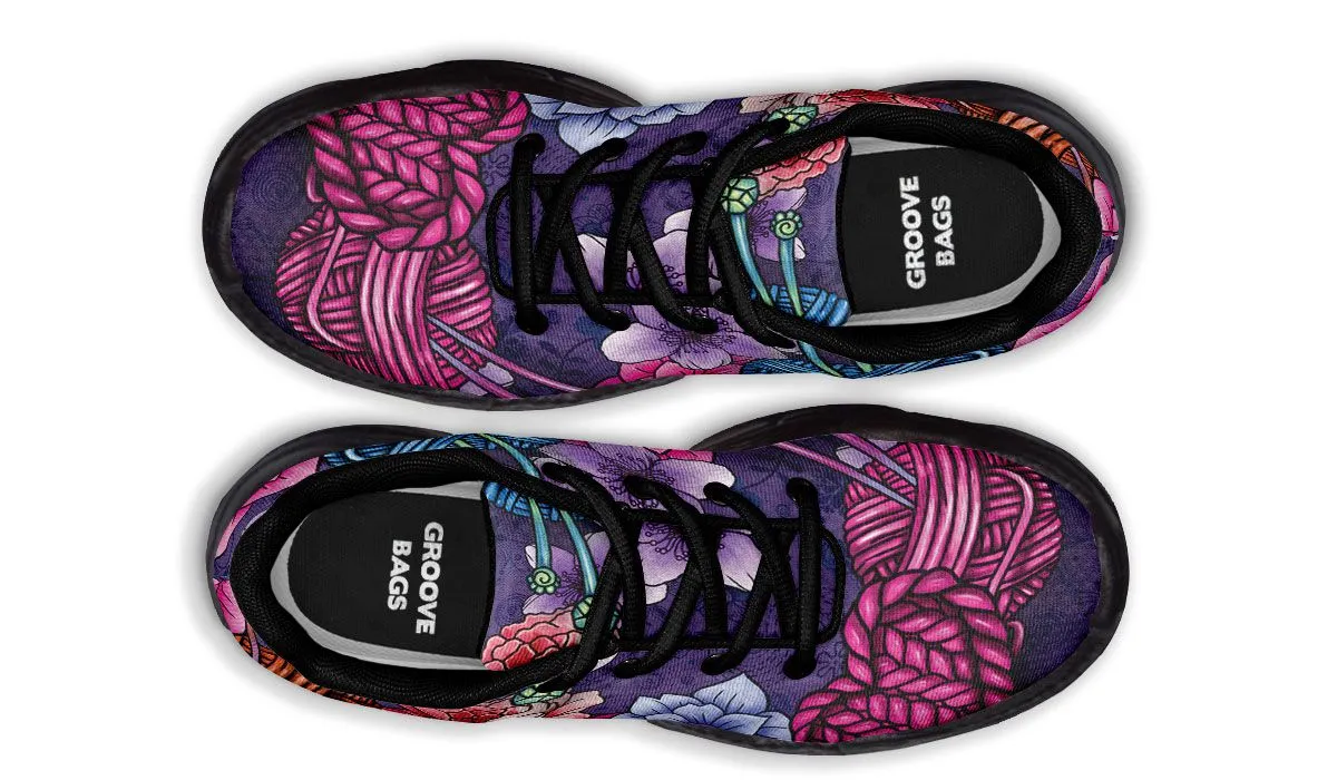 Floral Knitting Chunky Sneakers