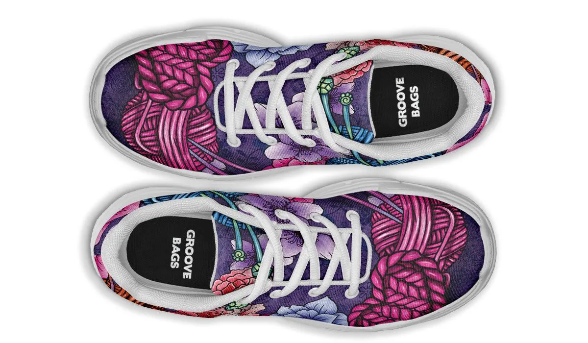 Floral Knitting Chunky Sneakers