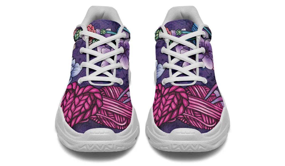 Floral Knitting Chunky Sneakers