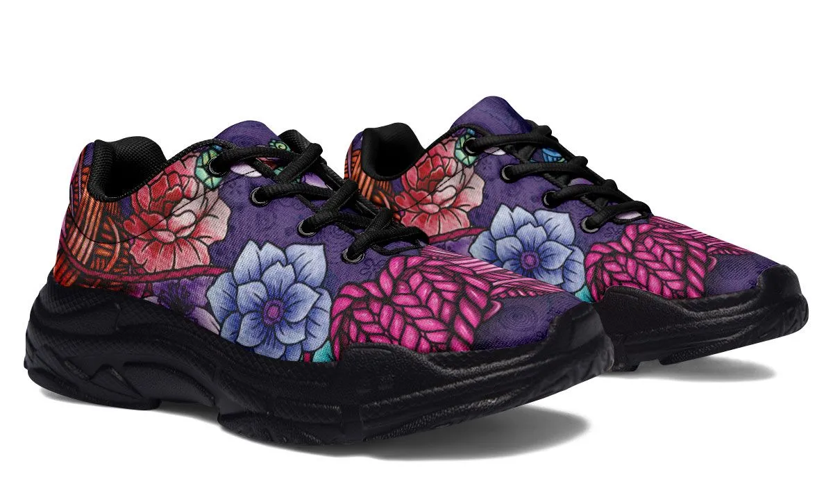 Floral Knitting Chunky Sneakers