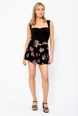 Floral-Print Ruffle Skort