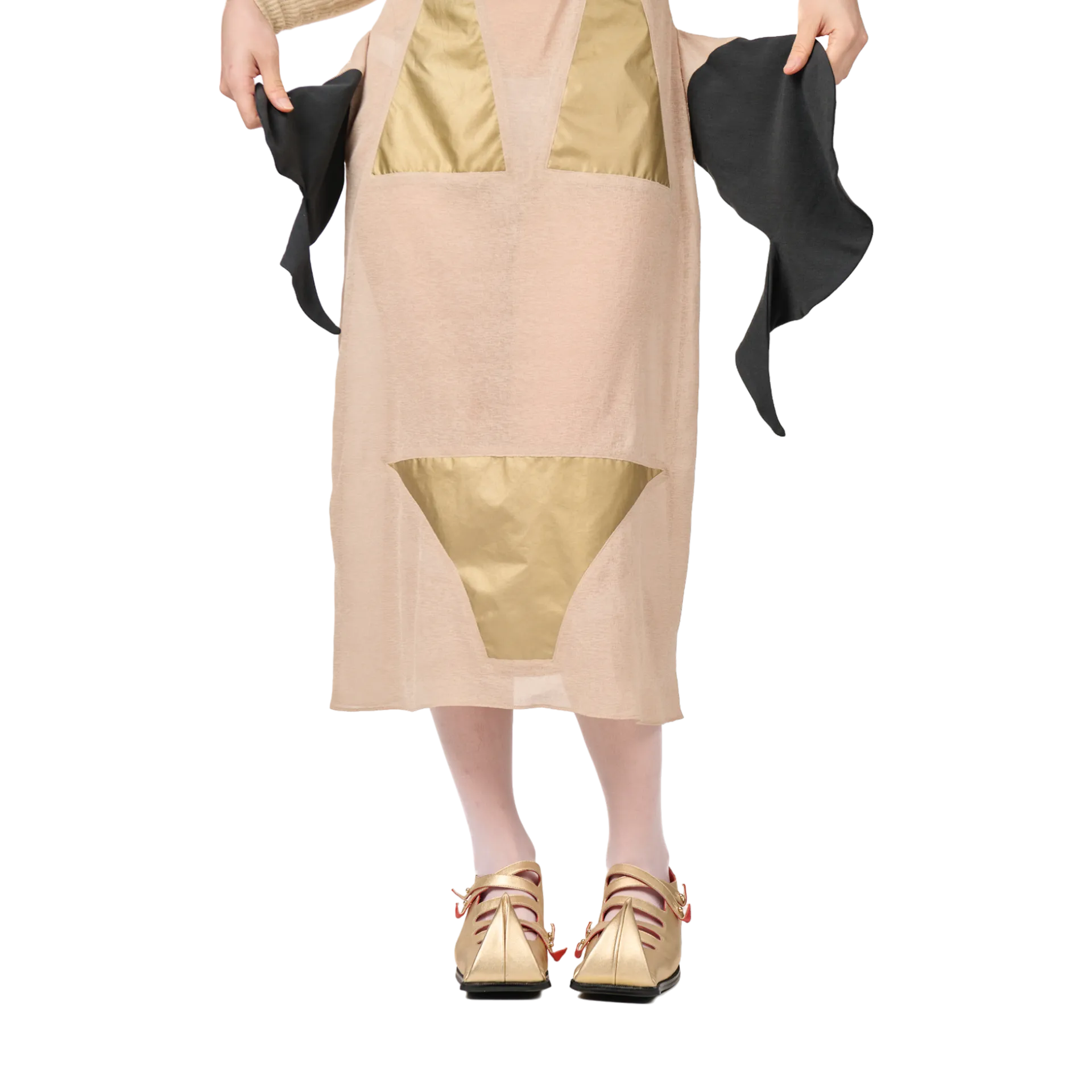 Gold Origami Poulaines Shoes