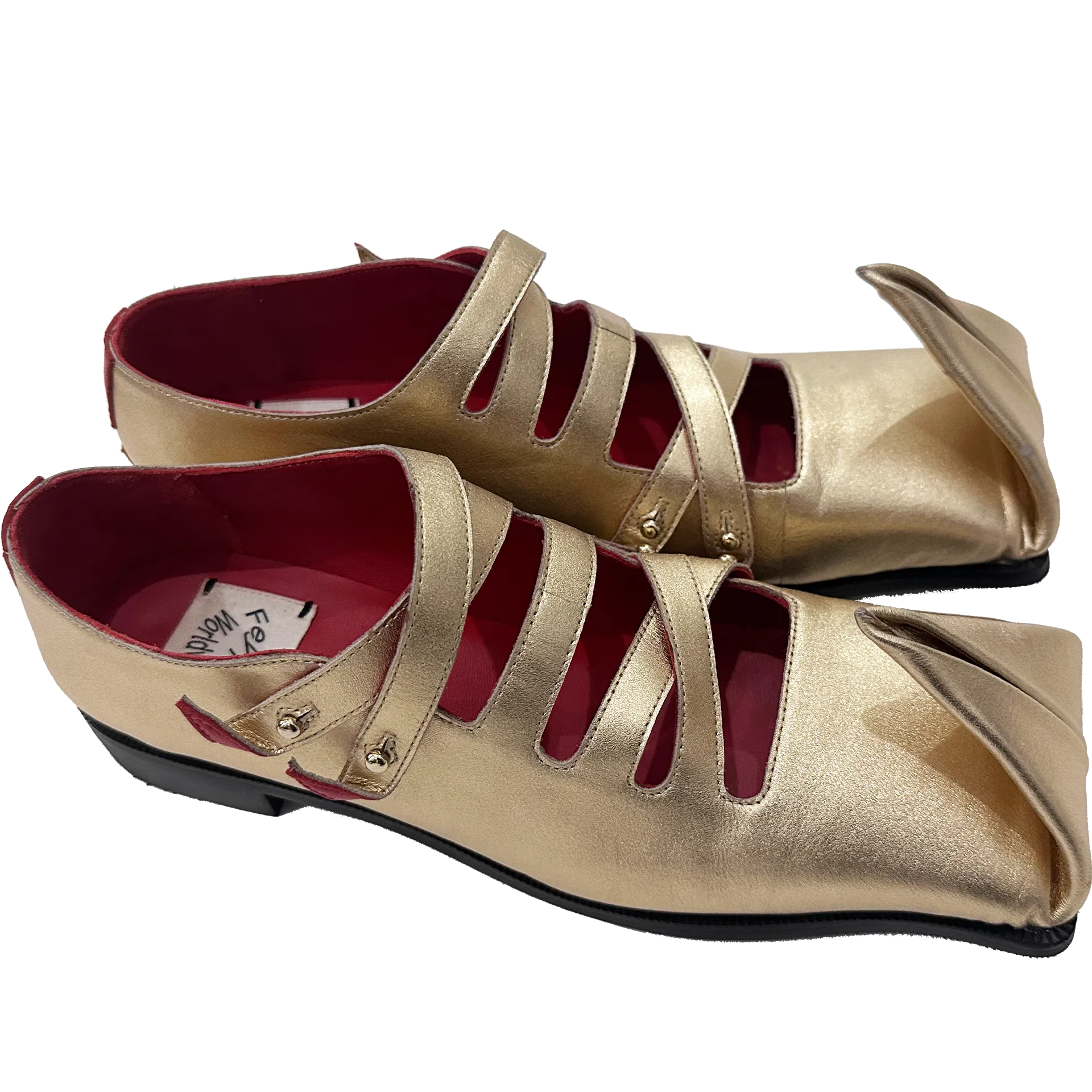 Gold Origami Poulaines Shoes