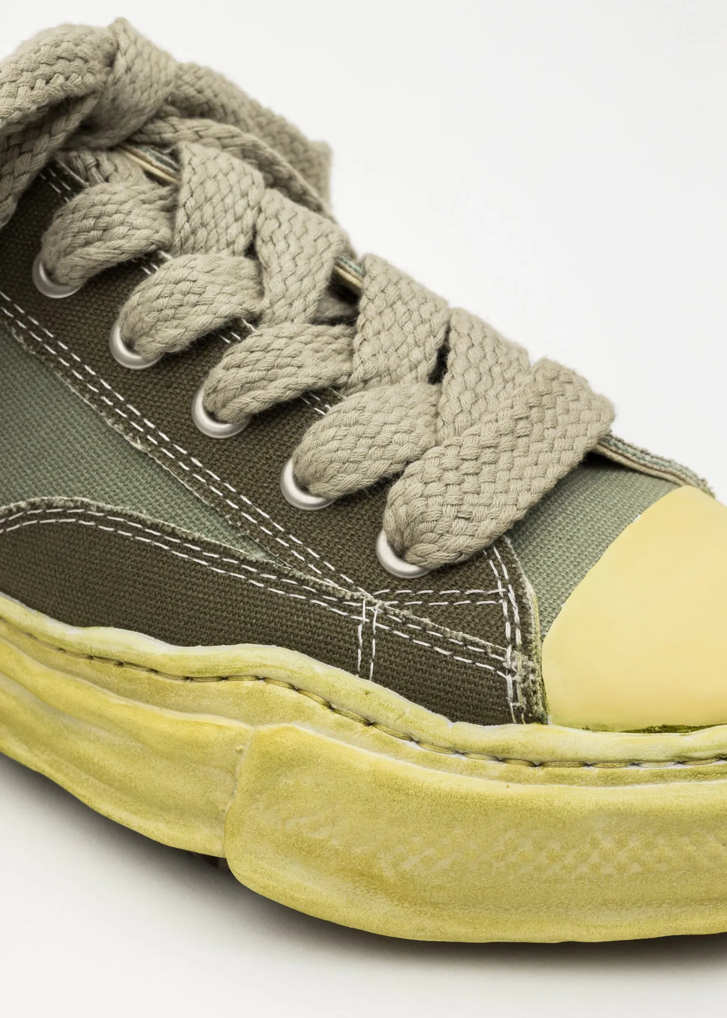 Green OG Sole Overdyed Canvas Low-Top Sneaker (PETERSON LOW)
