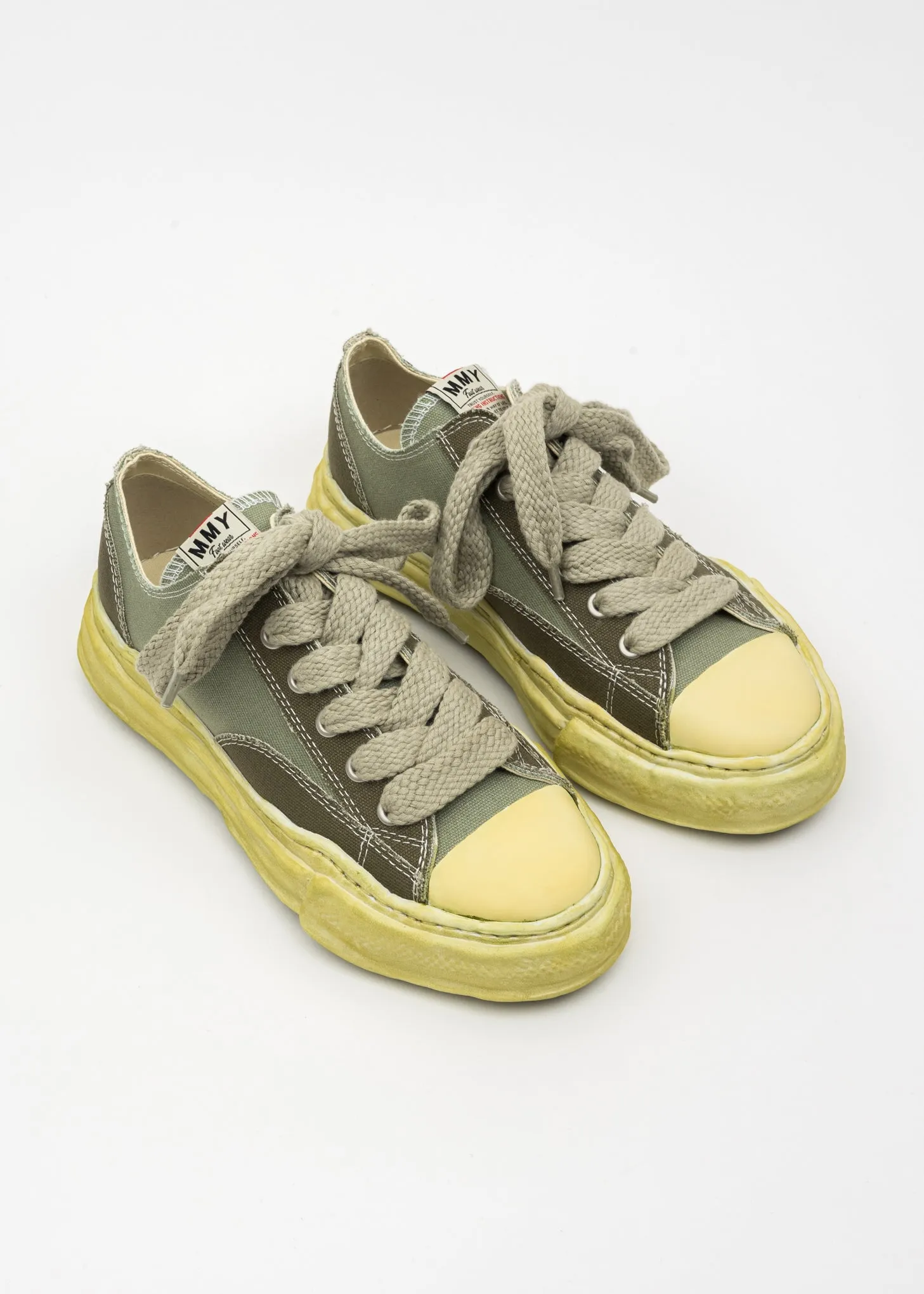 Green OG Sole Overdyed Canvas Low-Top Sneaker (PETERSON LOW)