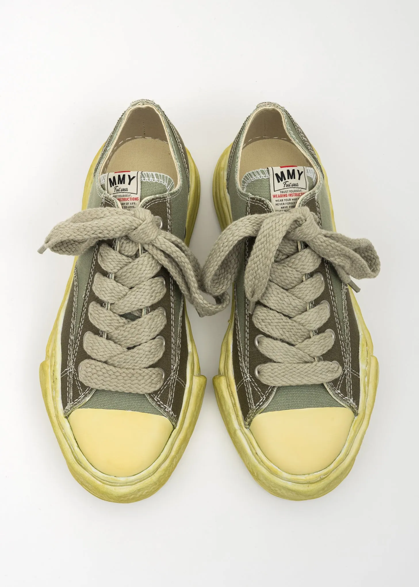 Green OG Sole Overdyed Canvas Low-Top Sneaker (PETERSON LOW)