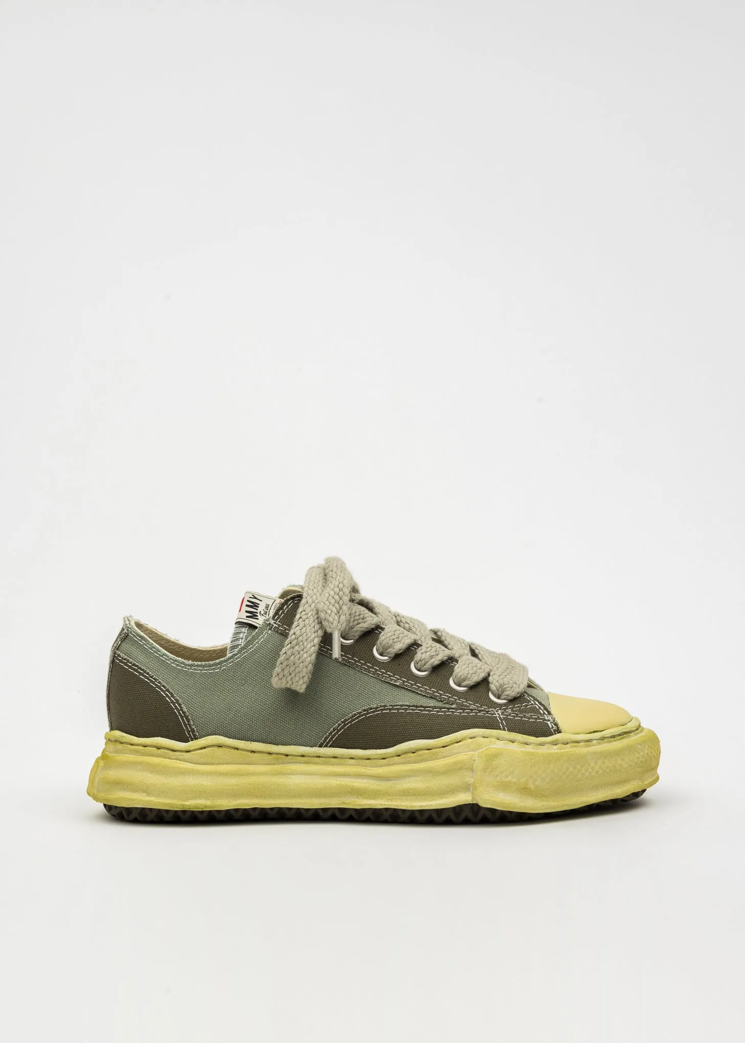 Green OG Sole Overdyed Canvas Low-Top Sneaker (PETERSON LOW)