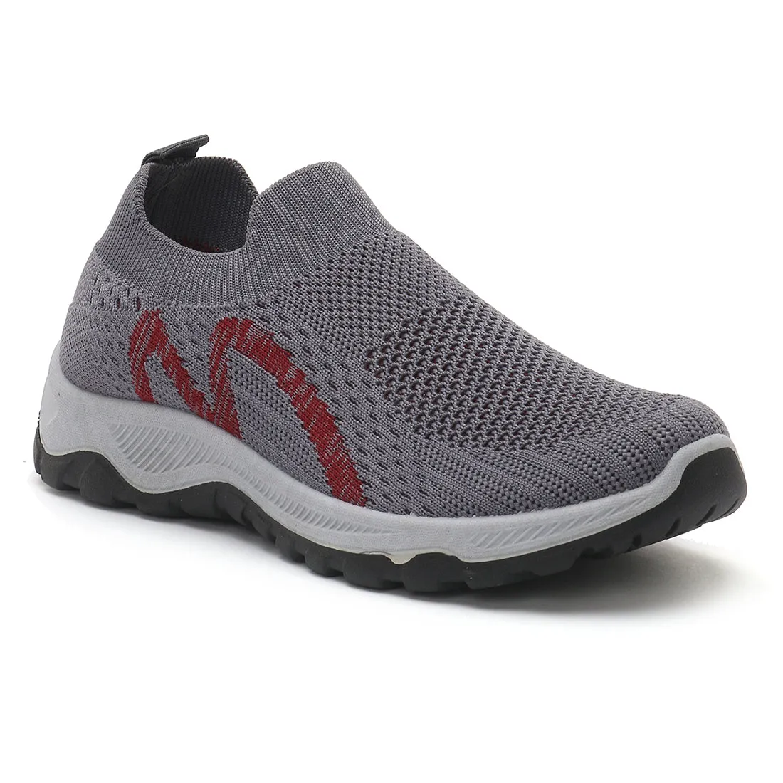 Grey Knitted In-Sock Walking Sneakers