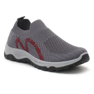 Grey Knitted In-Sock Walking Sneakers