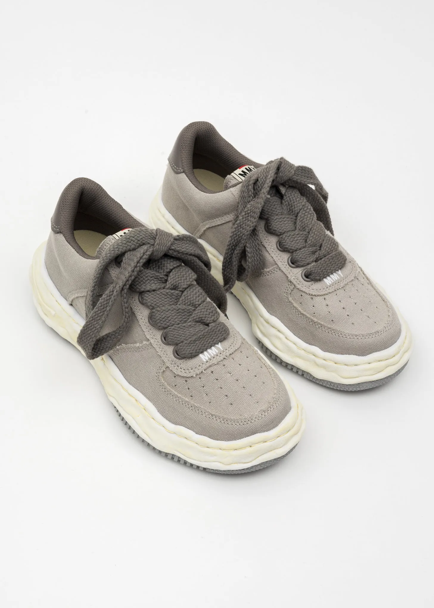 Grey OG Sole Washed Canvas Low-Top Sneaker (WAYNE LOW)