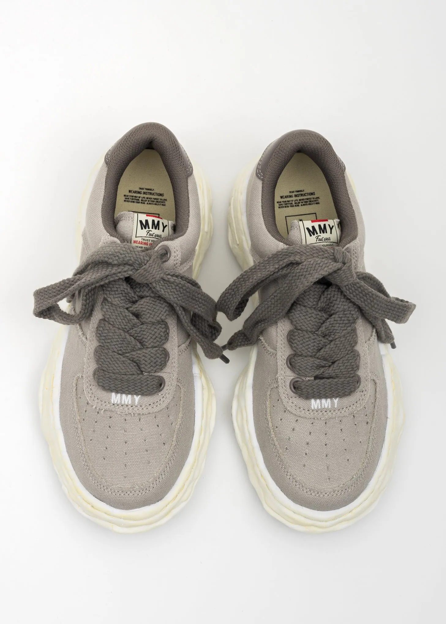 Grey OG Sole Washed Canvas Low-Top Sneaker (WAYNE LOW)