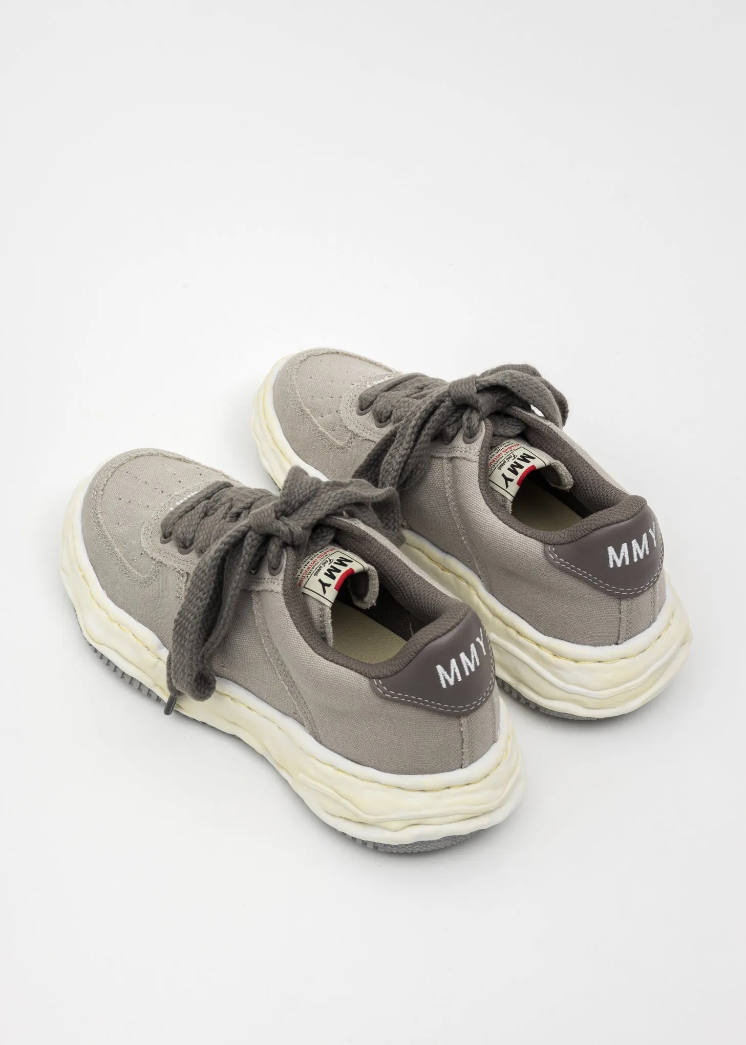 Grey OG Sole Washed Canvas Low-Top Sneaker (WAYNE LOW)