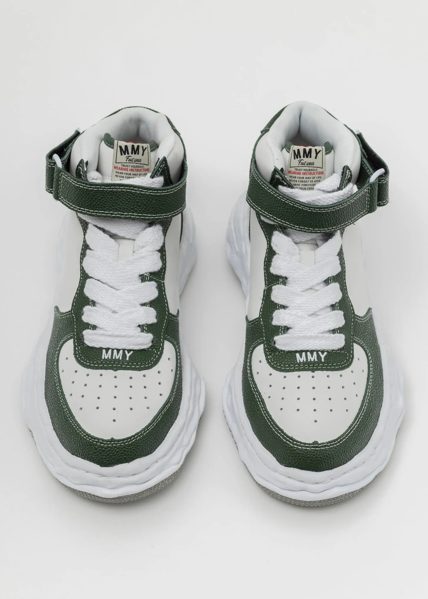 GRN/WHT OG Sole Bascket Leather High-Top Sneaker (WAYNE HIGH)
