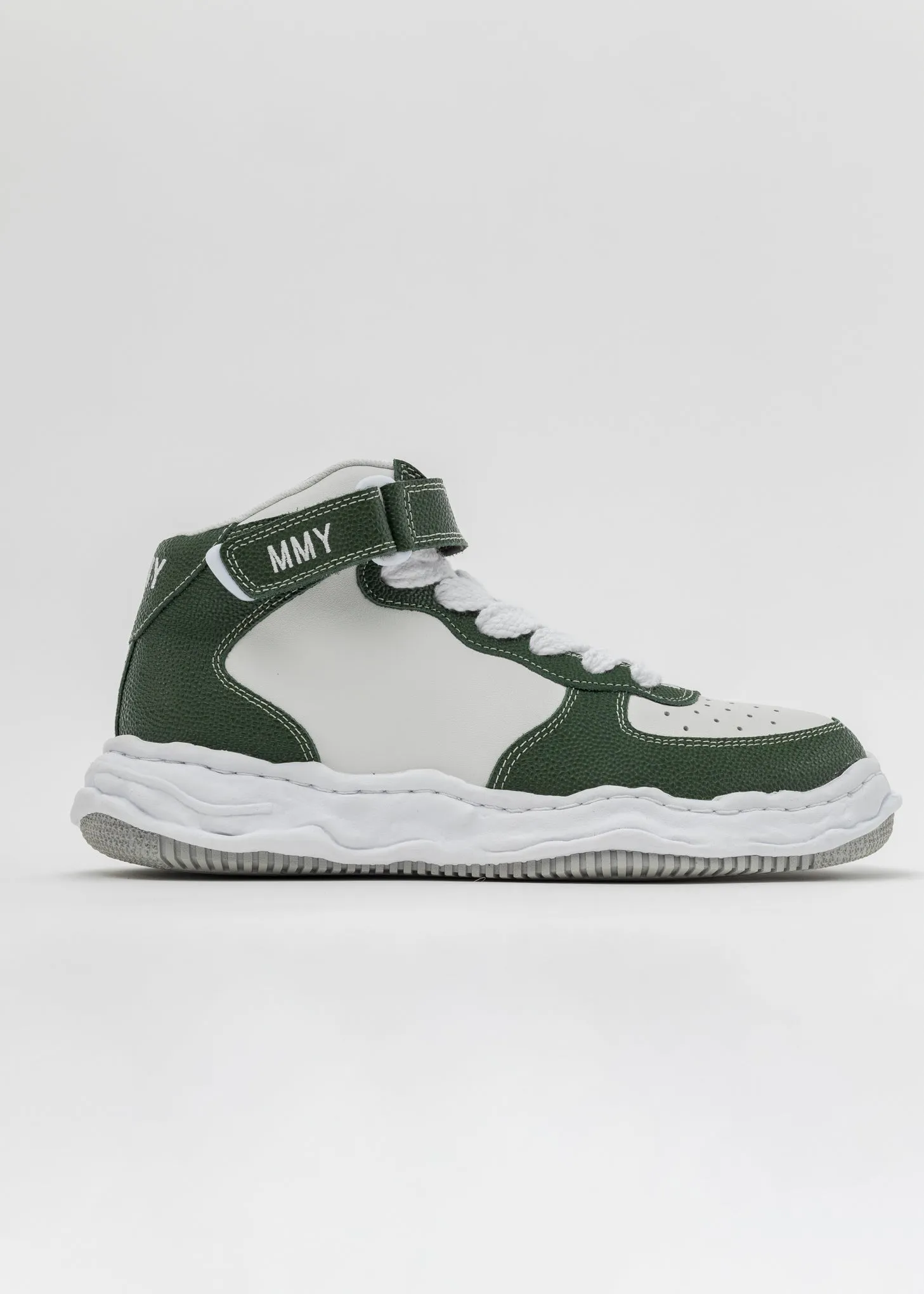 GRN/WHT OG Sole Bascket Leather High-Top Sneaker (WAYNE HIGH)