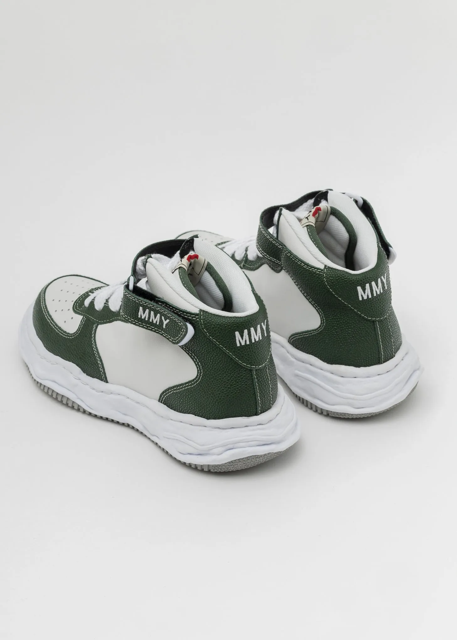 GRN/WHT OG Sole Bascket Leather High-Top Sneaker (WAYNE HIGH)