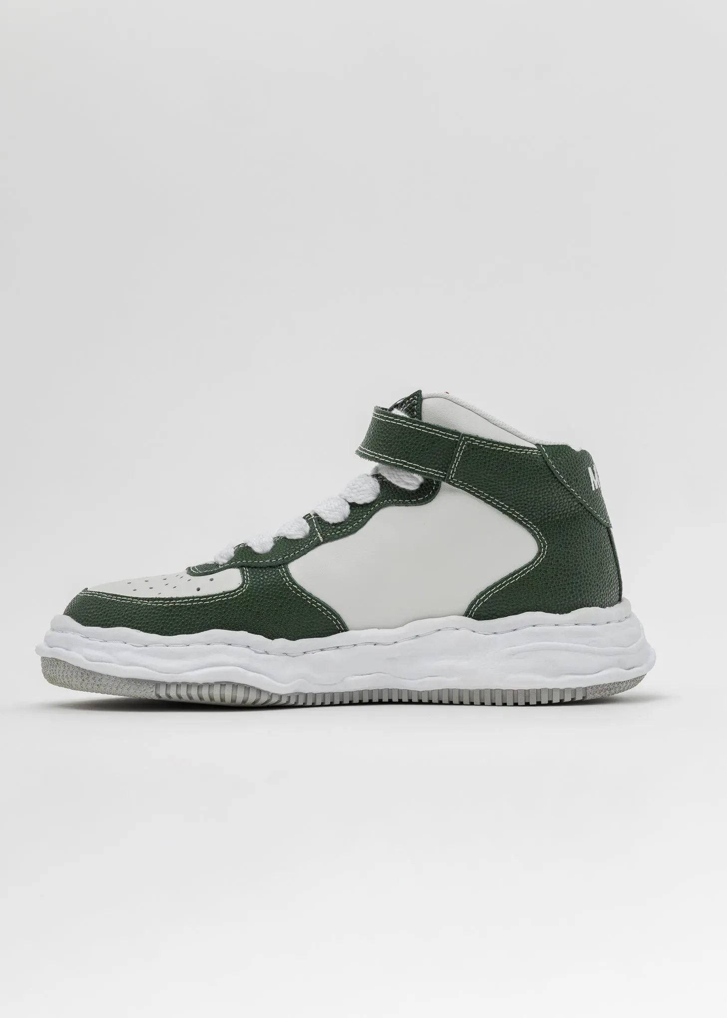 GRN/WHT OG Sole Bascket Leather High-Top Sneaker (WAYNE HIGH)