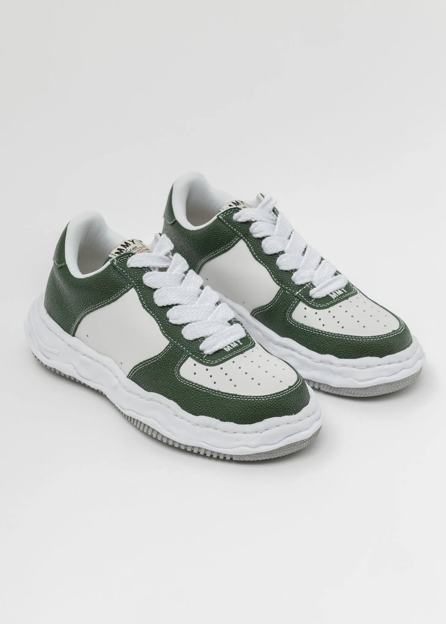 GRN/WHT OG Sole Bascket Leather Low-TopSneaker (WAYNE LOW)