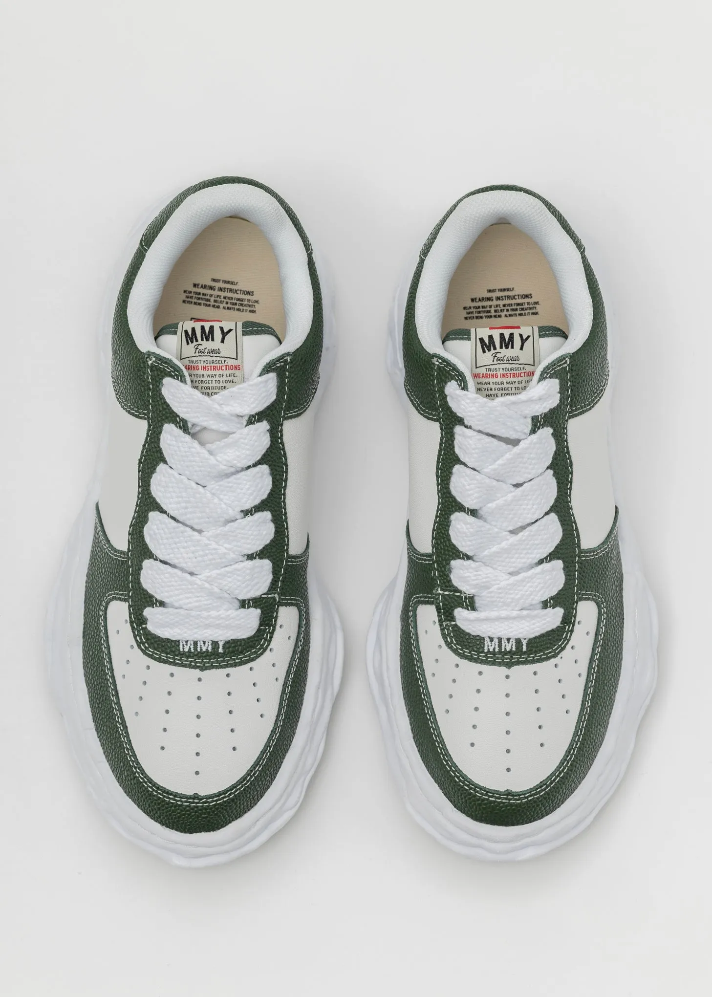 GRN/WHT OG Sole Bascket Leather Low-TopSneaker (WAYNE LOW)