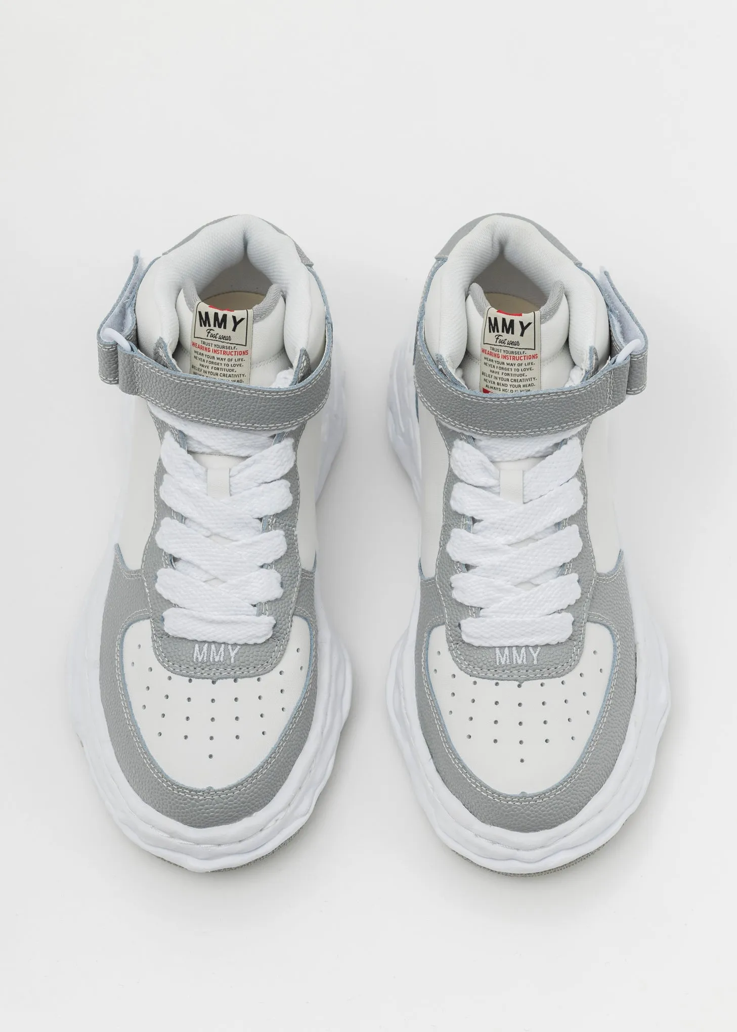 GRY/WHT OG Sole Bascket Leather High-Top Sneaker (WAYNE HIGH)
