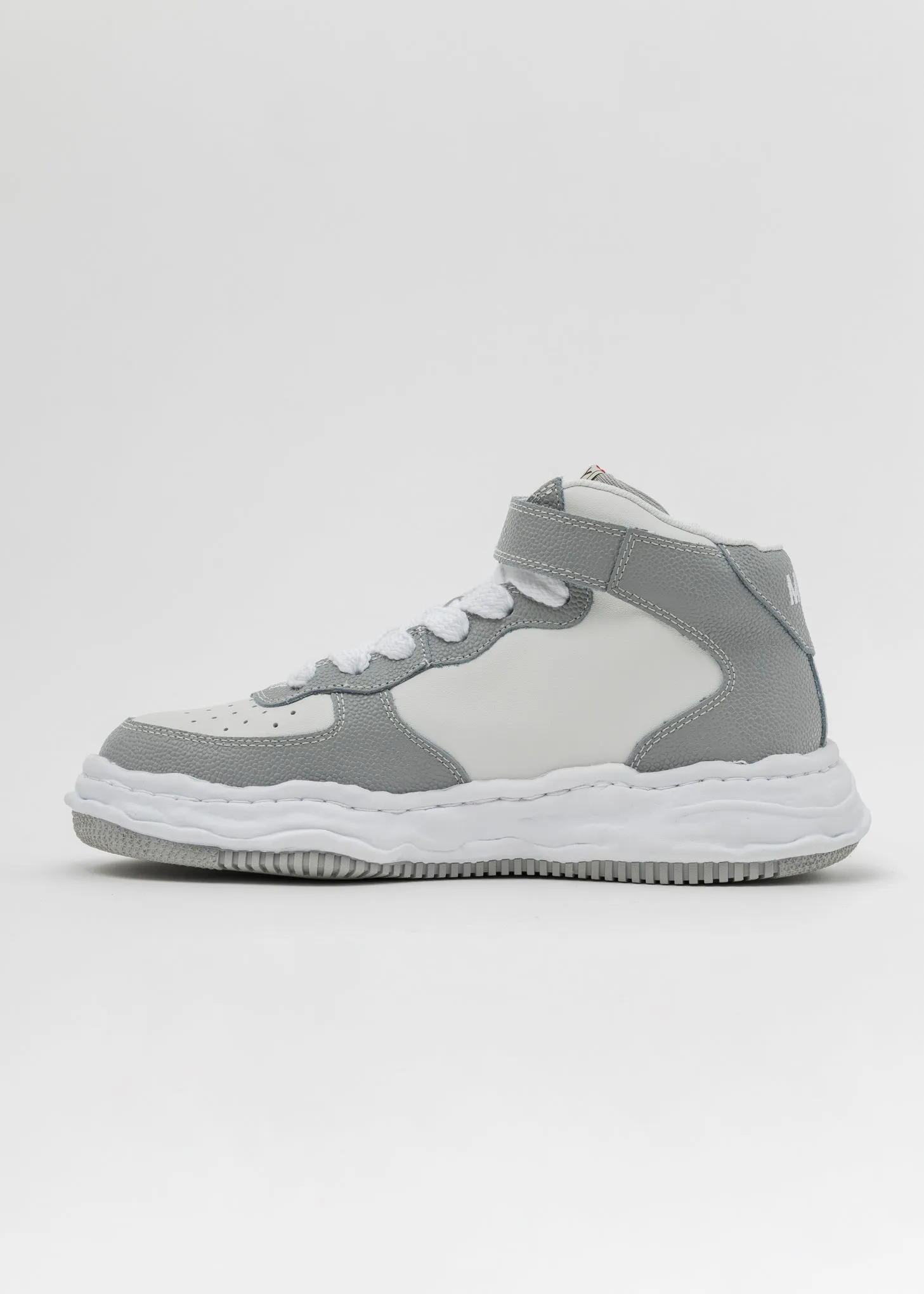GRY/WHT OG Sole Bascket Leather High-Top Sneaker (WAYNE HIGH)