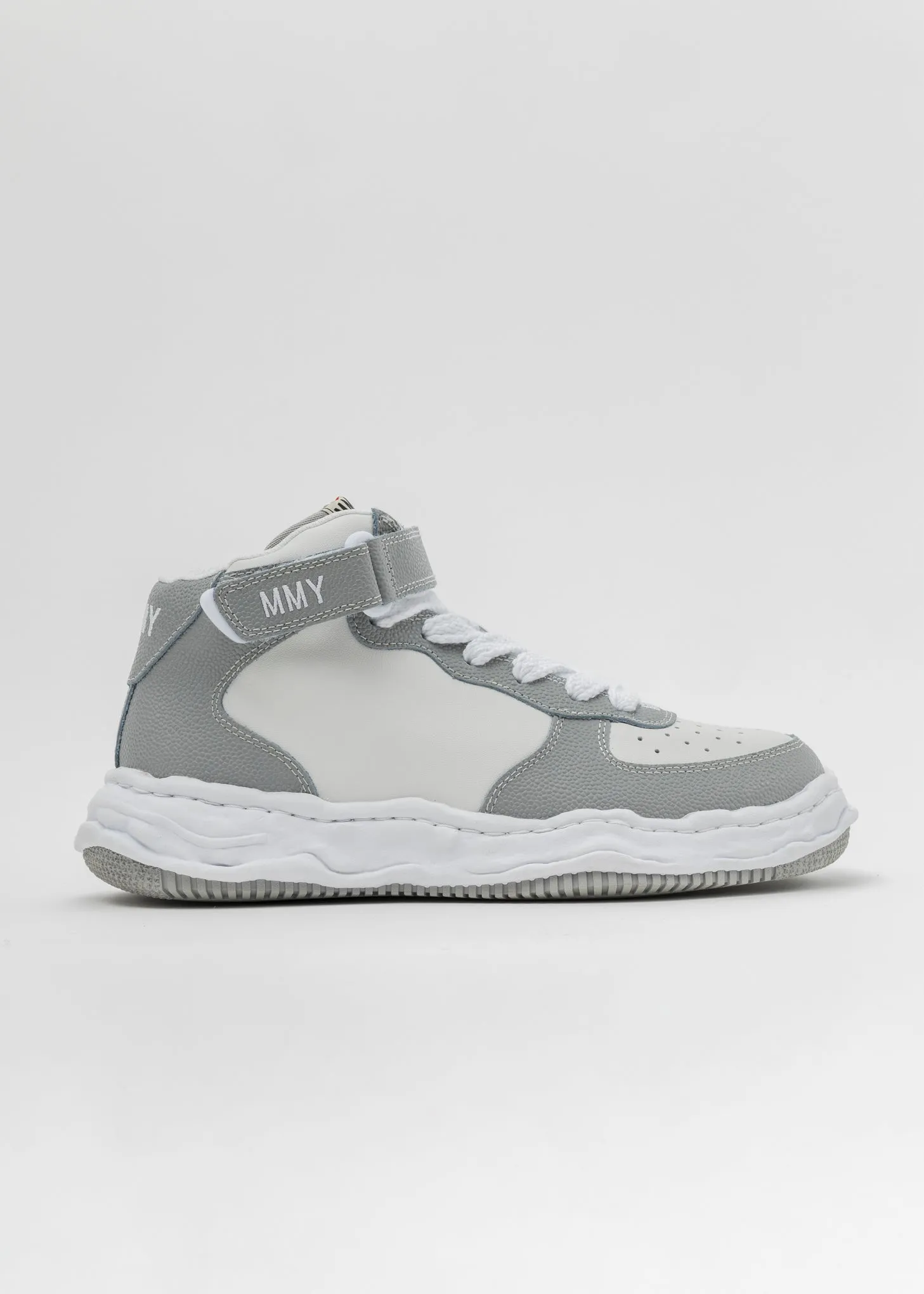 GRY/WHT OG Sole Bascket Leather High-Top Sneaker (WAYNE HIGH)