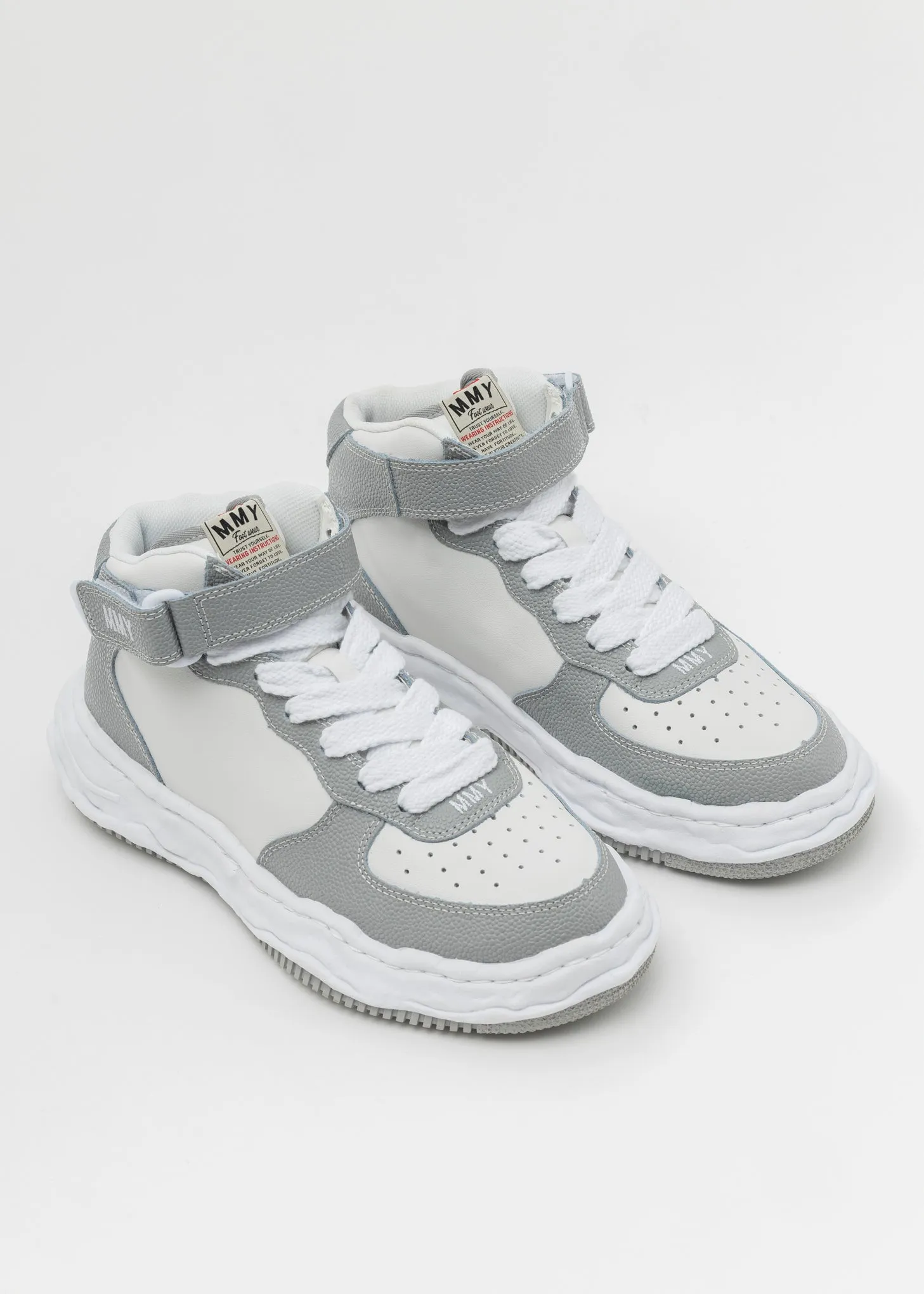 GRY/WHT OG Sole Bascket Leather High-Top Sneaker (WAYNE HIGH)