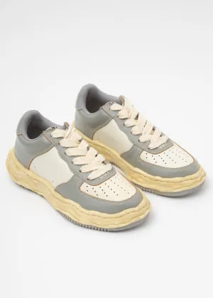 GRY/WHT OG Sole Vintage Effect Leather Low-TopSneaker (WAYNE LOW)