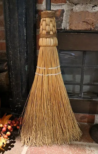 Hearth Broom Forged Heart Handle