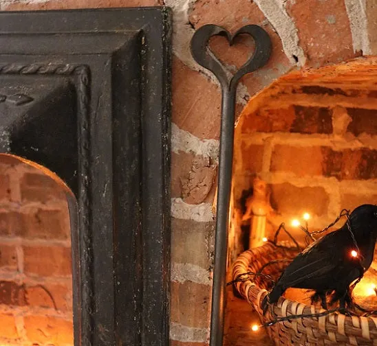 Hearth Broom Forged Heart Handle