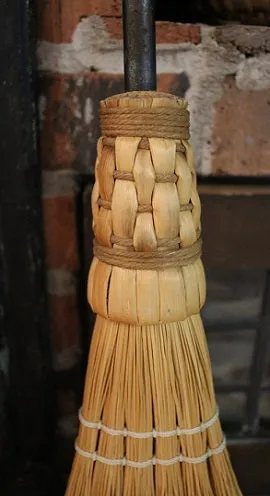Hearth Broom Forged Heart Handle