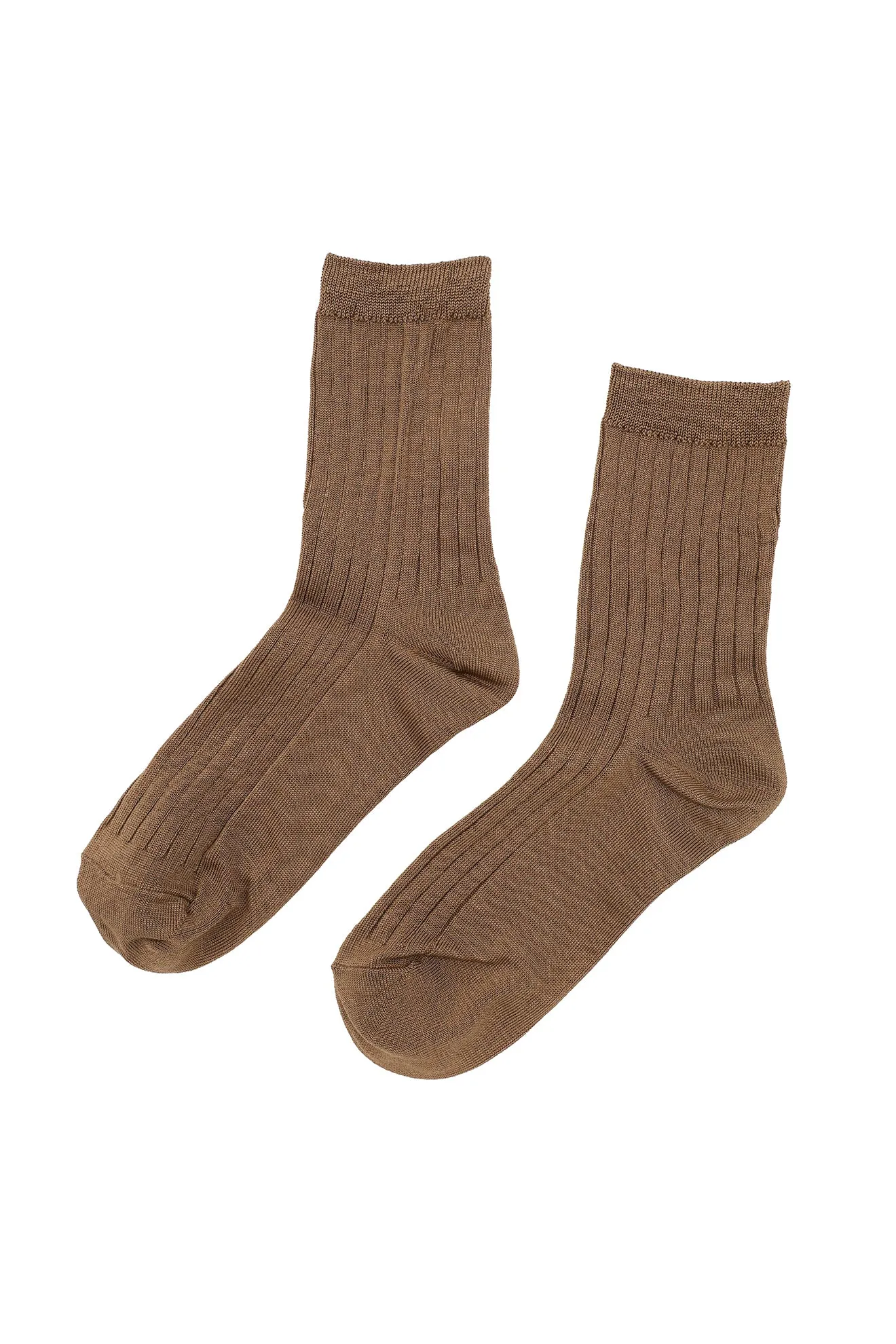 Her Socks in Dark Tan
