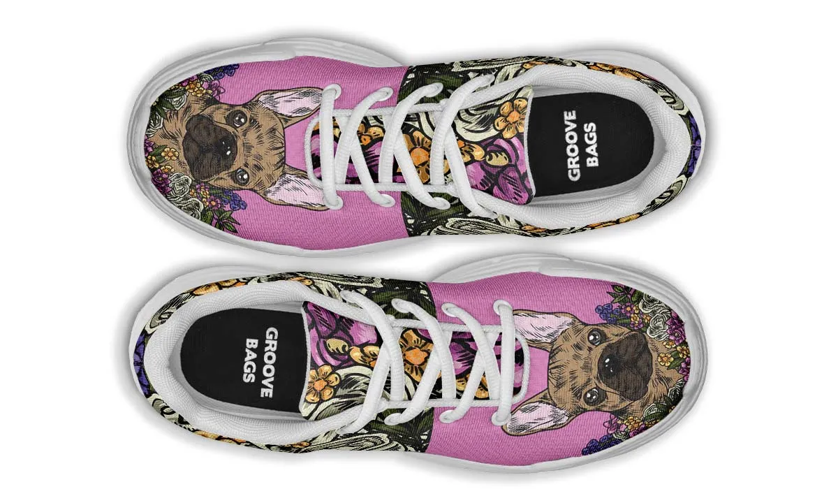 Illustrated French Bulldog Chunky Sneakers