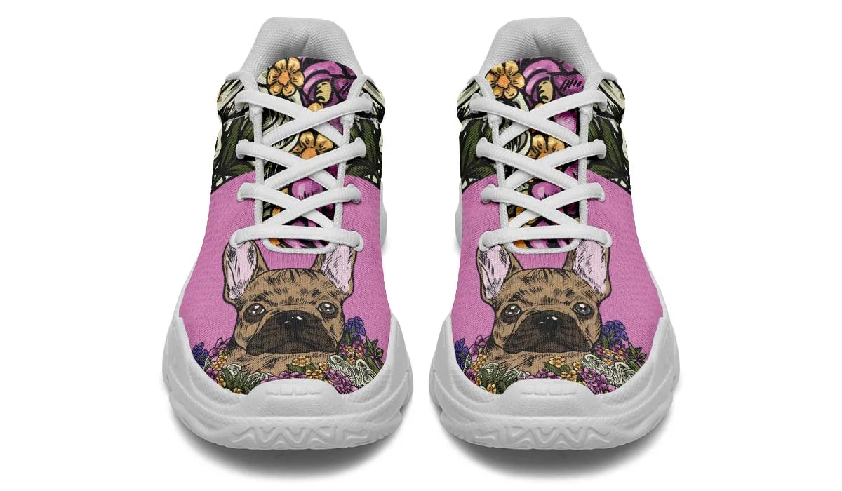 Illustrated French Bulldog Chunky Sneakers