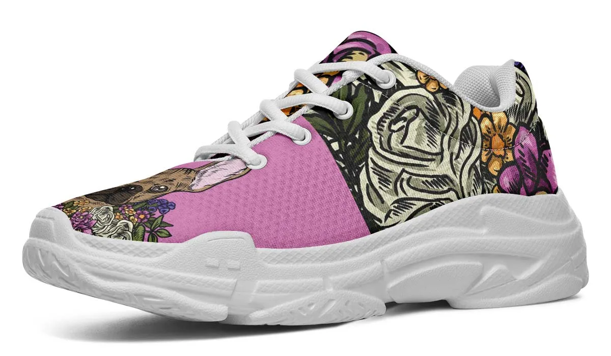Illustrated French Bulldog Chunky Sneakers
