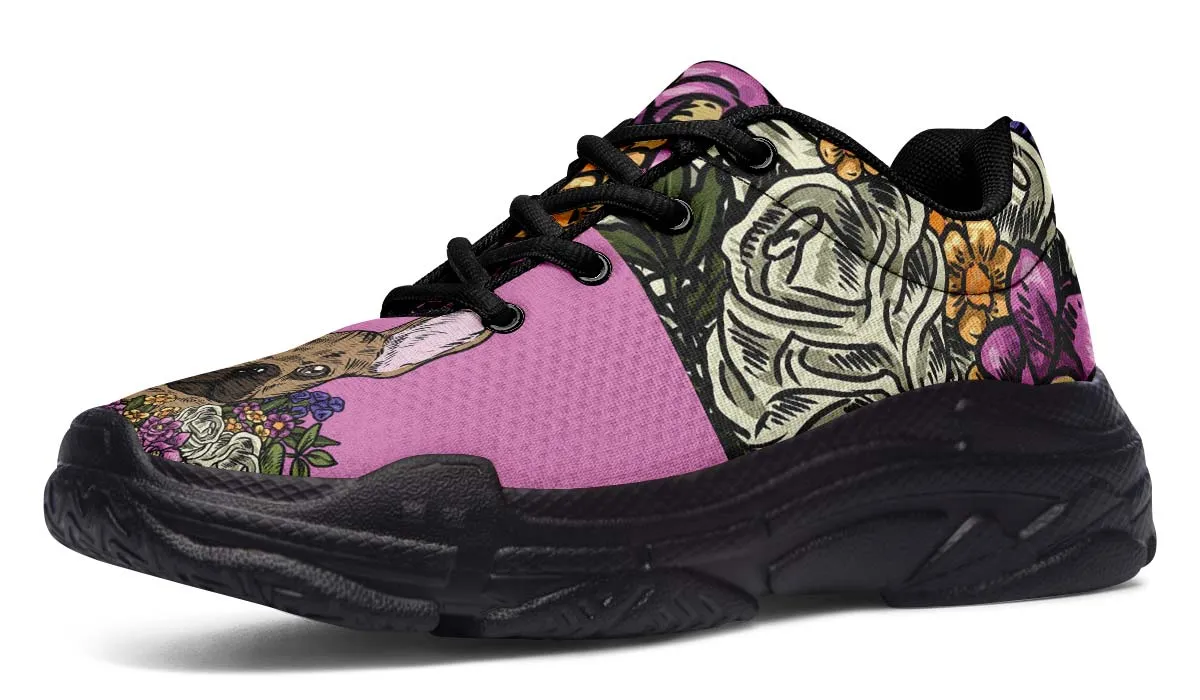 Illustrated French Bulldog Chunky Sneakers