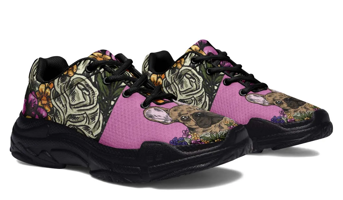 Illustrated French Bulldog Chunky Sneakers