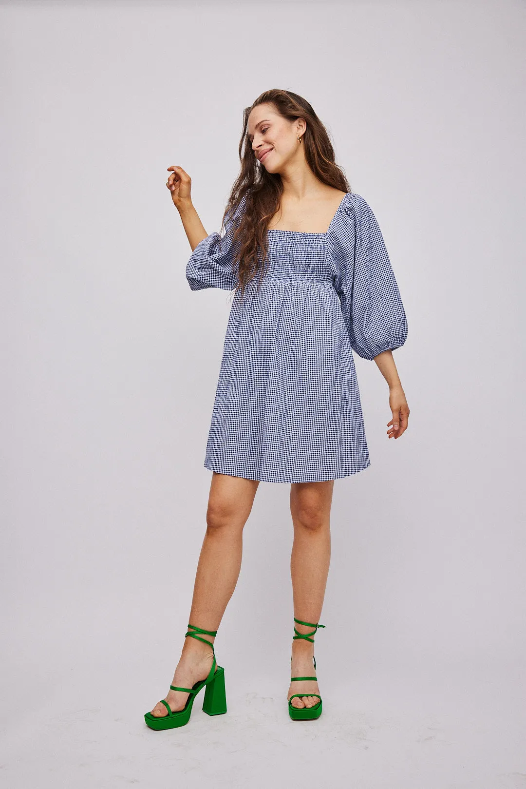 Indiana Smock Dress - Navy Blue
