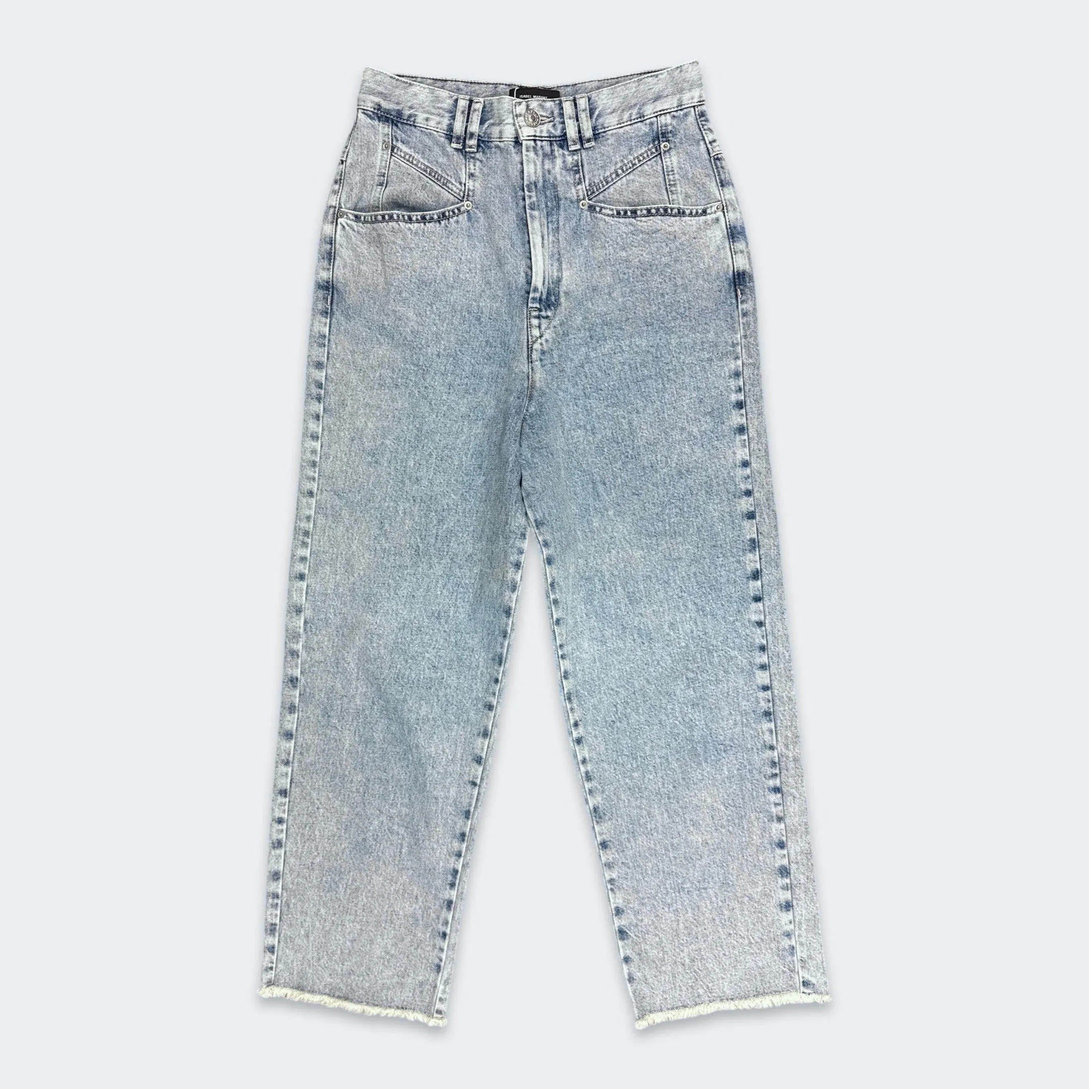 Isabel Marant Women's Light Blue cropped high-rise Dilali Jeans