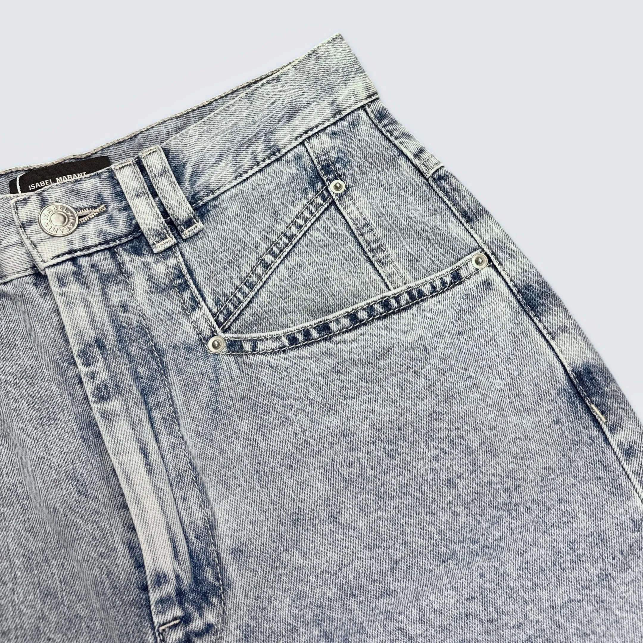 Isabel Marant Women's Light Blue cropped high-rise Dilali Jeans