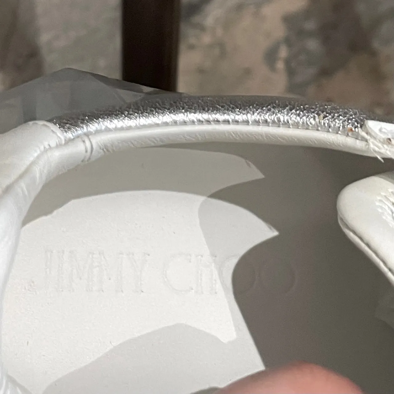 Jimmy Choo Silver Metallic White Diamond Oversized Sneakers