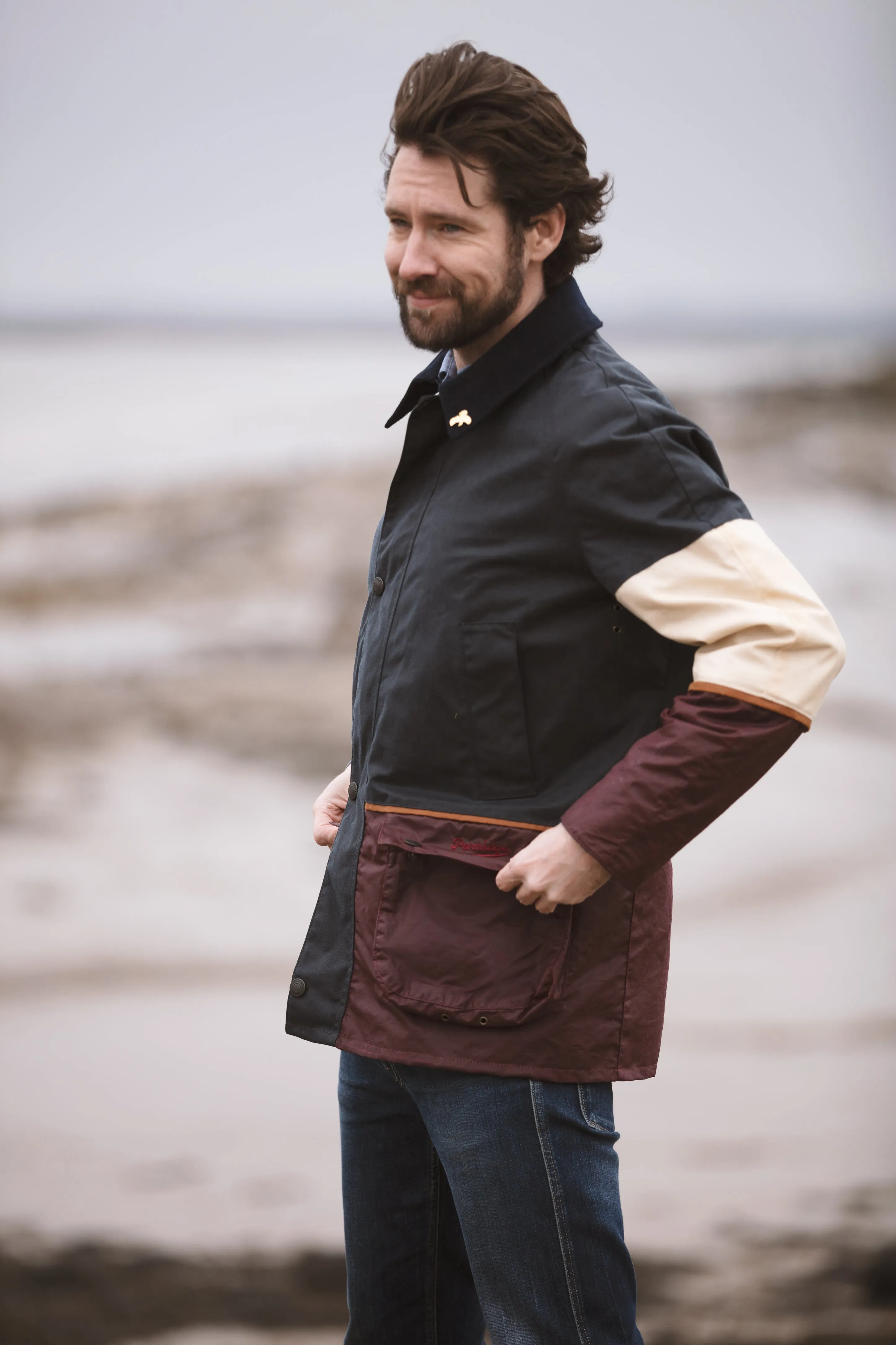 Landowner Tri-Colour Wax Walking Jacket - Coastal