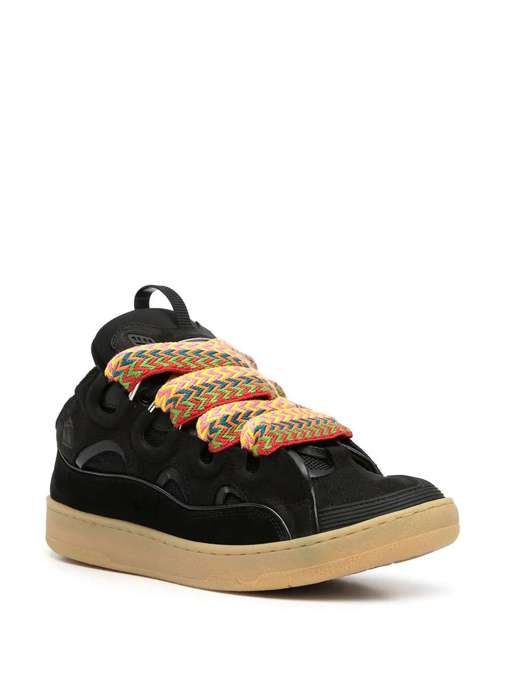 LANVIN Chunky Lace-up Sneakers Beige Black