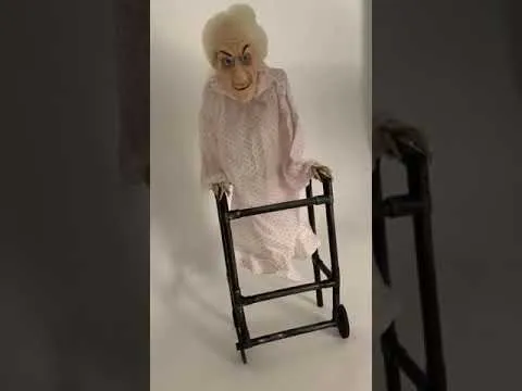 Legless Old Granny Animated Halloween Decoration