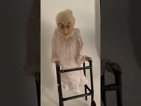 Legless Old Granny Animated Halloween Decoration