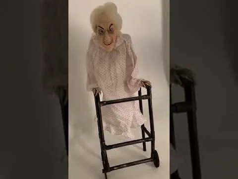 Legless Old Granny Animated Halloween Decoration